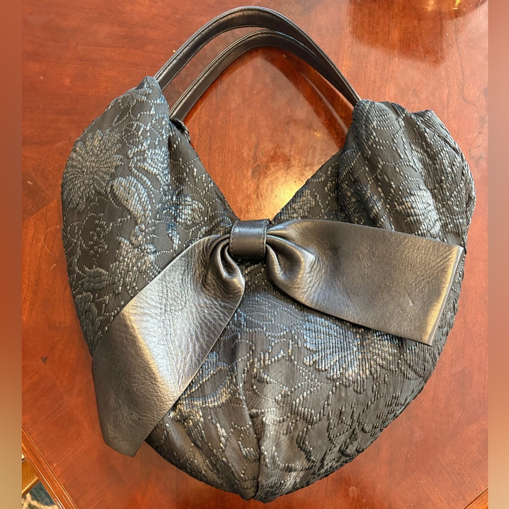 Black emrboidered Valentino handbag